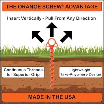 Secure Your Gear with Orange Screw Ground Anchors