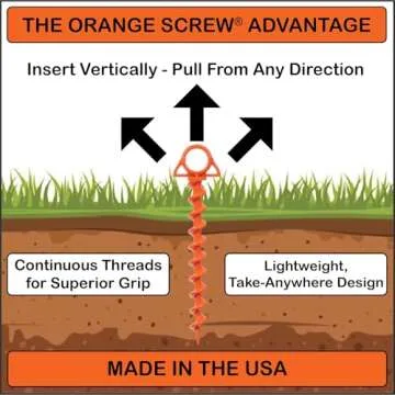 Secure Your Gear with Orange Screw Ground Anchors