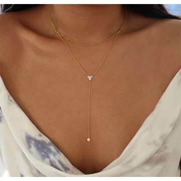 Foxgirl Dainty Long Gold Necklace for Elegant Style