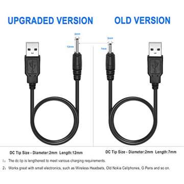 USB DC Charger Charge Charging Cable for Mini S530 Smallest Invisible Wireless Bluetooth Earbuds Ear...