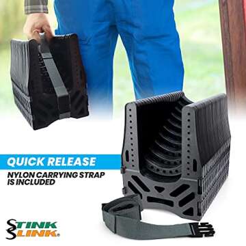 Stink Slink RV Sewer Hose Support 20 ft - Collapsable Camper Sewer Hose Support with Carrying Strap for Easy Storage - Sturdy Design Maintains Slope for RV, Trailer and Motorhome Septic