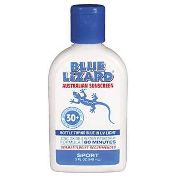 Blue Lizard Sport Original Mineral-Based Sunscreen – Original Australian Formula – SPF 30+ UVA/UVB Protection, 5 oz