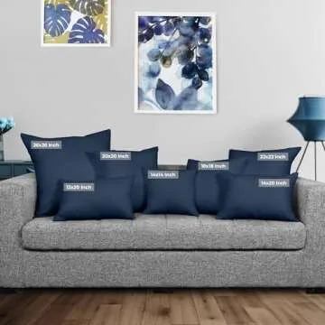 Utopia Bedding Throw Pillows Insert (Pack of 2, Navy) - 22 x 22 Inches Bed and Couch Pillows - Indoo...