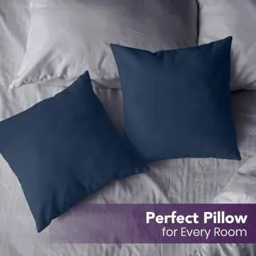Utopia Bedding Throw Pillows Insert (Pack of 2, Navy) - 22 x 22 Inches Bed and Couch Pillows - Indoor Decorative Pillow