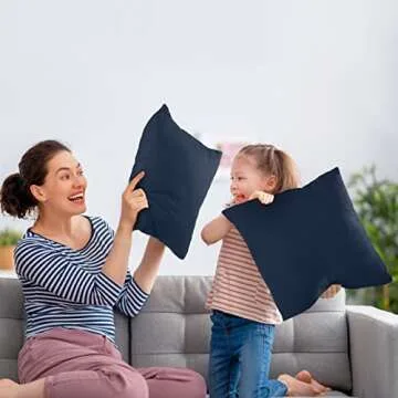 Utopia Bedding Throw Pillows Insert (Pack of 2, Navy) - 22 x 22 Inches Bed and Couch Pillows - Indoor Decorative Pillow