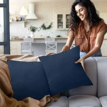 Utopia Bedding Throw Pillows Insert (Pack of 2, Navy) - 22 x 22 Inches Bed and Couch Pillows - Indoor Decorative Pillow