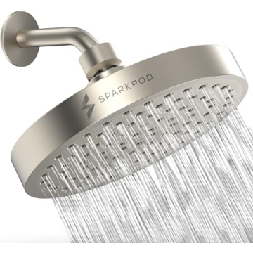 SparkPod Shower Head - High Pressure Rain - Premium Quality Luxury Design - 1-Min Install - Easy Cle...