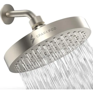 SparkPod Shower Head - High Pressure Rain - Premium Quality Luxury Design - 1-Min Install - Easy Cle...