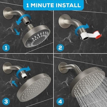 SparkPod Luxury Rain Shower Head - High Pressure, Easy Install