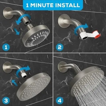 SparkPod Luxury Rain Shower Head - High Pressure, Easy Install