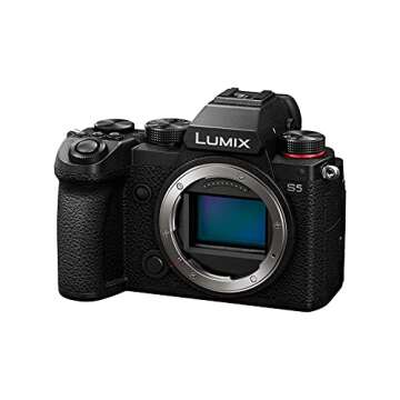 Panasonic LUMIX S5 Full Frame Mirrorless Camera, 4K 60P Video Recording with Flip Screen & WiFi, L-Mount, 5-Axis Dual I.S, DC-S5BODY (Black) (Renewed)