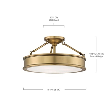 Minka Lavery Semi Flush Mount Light with Dimmable Feature