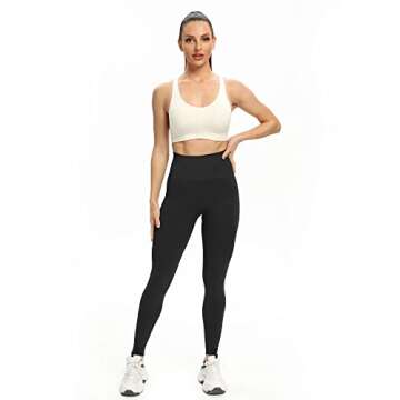 A AGROSTE Black Scrunch Butt Lifting Workout Leggings for Women Seamless High Waisted Yoga Pants Tummy Control Gym Booty Tight Black S