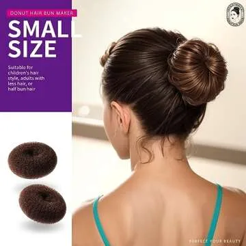 Teenitor Donut Hair Bun Maker Set - 7 Rings (1 Extra-Large, 2 Large, 2 Medium, 2 Small), 5 Elastic Bands, 20 Hair Pins, Dark Brown