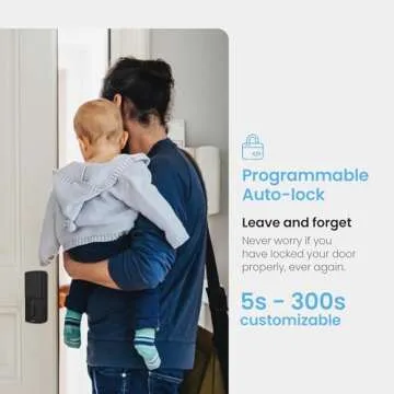 Lockly Secure Plus Bluetooth Smart Door Lock, Keyless Entry with PIN Genie® Digital Keypad, 3D Biometric Fingerprint Sensor Front Door Lock with Handle, Voice Control & Auto Lock - Latch Edition