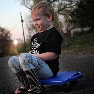 Fun and Function Plastic Scooter Board with Handles 12”, Blue