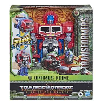 Transformers Toys Rise of The Beasts Movie, Smash Changer Optimus Prime Converting Action Figure for...
