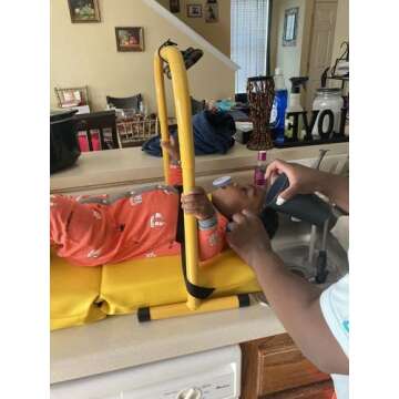 ShampooTime Shampoo Mat for Children, Toddlers, Kids with Phone Holder and Entertainment Bar| Hair Washing Mat on Sink | Hair Washing Mat for Kids| Tear-Free for Children (Deluxe, Bumblebee)