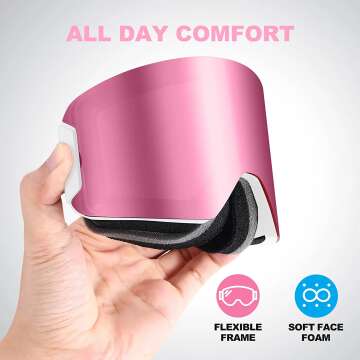 Odoland Kids Ski Goggles - Anti-Fog, OTG Design for Youth