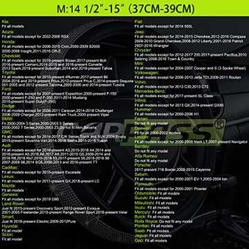 CAR PASS Line Rider Universal Fit Delux Leather Steering Wheel Cover, for suvs,sedans,Vans,Trucks for 14.7" to 15" (Beige)