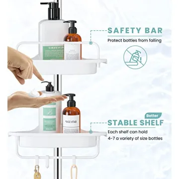 HomeHelper Rustproof Shower Caddy for Bathroom Storage