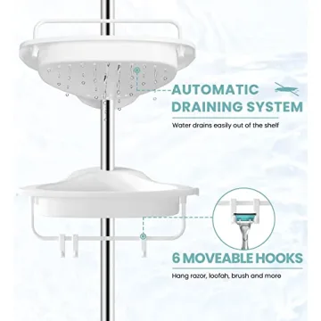 HomeHelper Rustproof Shower Caddy for Bathroom Storage
