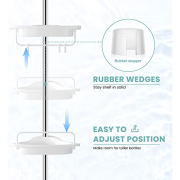 HomeHelper Rustproof Shower Caddy for Bathroom Storage