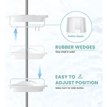 HomeHelper Rustproof Shower Caddy for Bathroom Storage