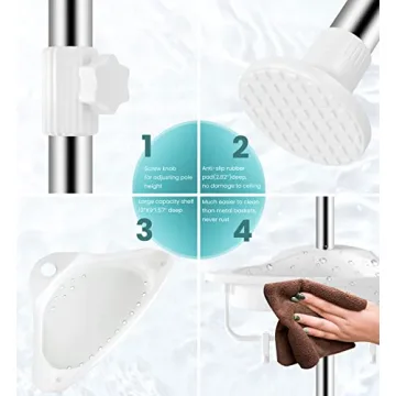 HomeHelper Rustproof Shower Caddy for Bathroom Storage