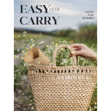 Straw Hats for Women, Visor Hats for Women Beach Hats for Women Sun Hat Womens Straw Hat Made of Natural Raffia