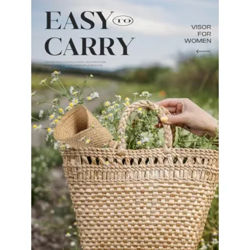 Straw Hats for Women, Visor Hats for Women Beach Hats for Women Sun Hat Womens Straw Hat Made of Natural Raffia