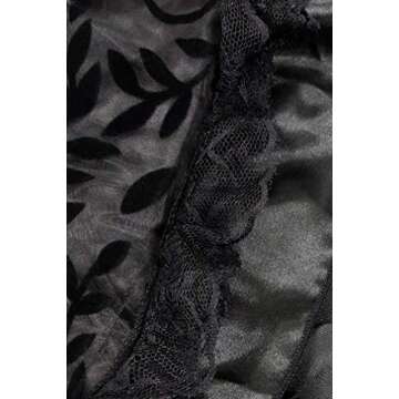 Charmian Women's Steampunk Retro Gothic Vintage Satin High Low Skirt with Zipper Black Small