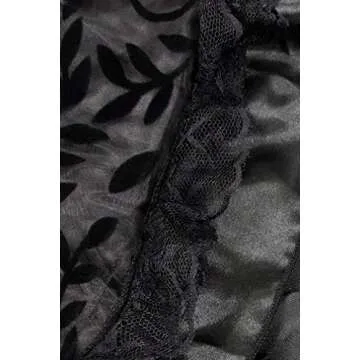 Charmian Women's Steampunk Retro Gothic Vintage Satin High Low Skirt with Zipper Black Small