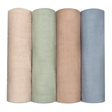 Comfy Cubs Muslin Swaddle Blankets Set - 47x47 Inch Soft Baby Wraps, Versatile for Newborns