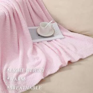 bearberry Super Soft Fluffy Throw Blanket Lightweight Cozy Warm Bed Blankets for Couch Bed Sofa All Season (Pink, 60”x80”)