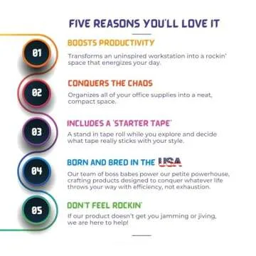 FTC Fun Cassette Tape Dispenser - Retro Office Supplies Holder - Vintage Desk Decor Accessories - 6....