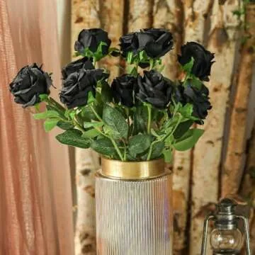 Kisflower Elegant Black Silk Roses for Every Occasion