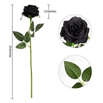 Kisflower Elegant Black Silk Roses for Every Occasion