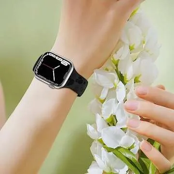 4 PACK Engraved Silicone Bands Compatible with Apple Watch Band 40mm 38mm 41mm 42mm 44mm 45mm 46mm 49mm Women Breathable Soft Cute Sport Replacement Strap for iWatch SE Series 10 9 8 7 6 5 4 3 2 1