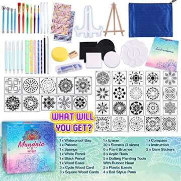 71PCS Mandala Dotting Tools Painting Kit - Rock Dot Paint Stencils Tool Set Art Craft Supplies Kits ...