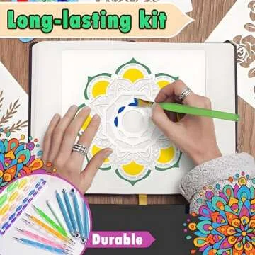 71PCS Mandala Dotting Tools Painting Kit - Rock Dot Paint Stencils Tool Set Art Craft Supplies Kits Tray Brush Zipper Pen for Nail Stone Mandala Arts Drawing Home Decor Activity