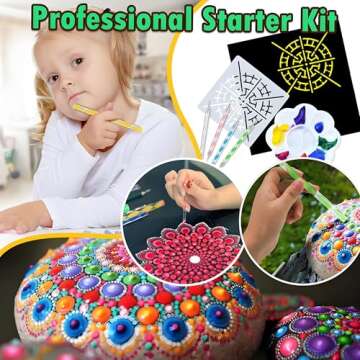 71PCS Mandala Dotting Tools Painting Kit - Rock Dot Paint Stencils Tool Set Art Craft Supplies Kits Tray Brush Zipper Pen for Nail Stone Mandala Arts Drawing Home Decor Activity