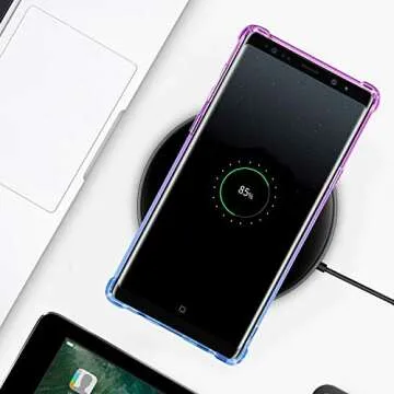 Samsung Galaxy Note 9 Case,Clear Note 9 Case Shockproof TPU Bumper Cases Non Slip Scratch Resistant PC Hard Back Protective Case Cover for Galaxy Note 9 -Purple Blue