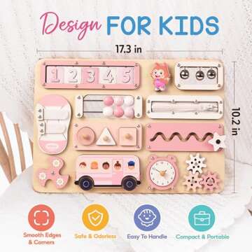 Kalotoys Busy Board for Toddlers - Educational Montessori Toy