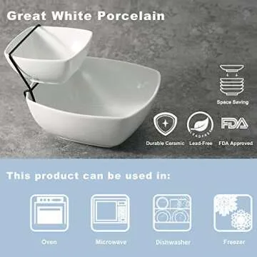 Buyajuju 2-Tier Chip and Dip Serving Set for All Occasions