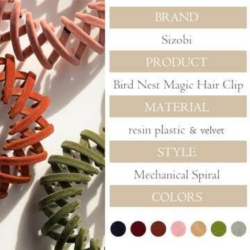 Sizobi Bird Nest Magic Hair Clip,Hair Ties Hair Clips For Women,Hair Scrunchies Hair Accessories for Women,Hair Bun Maker Ponytail Holder Hair Bands