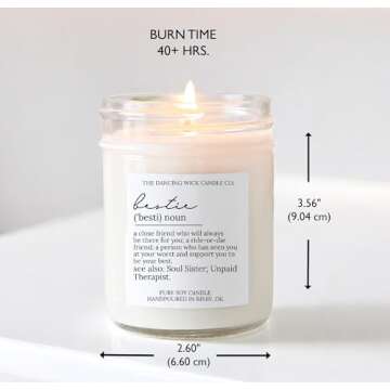 Bestie Candle - Lavender Vanilla Soy Wax for Friends