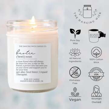 Bestie Candle - Lavender Vanilla Soy Wax for Friends