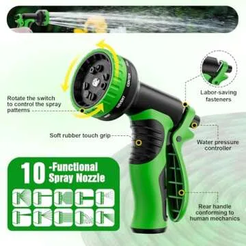 Garden Hose 100 ft with Non-Expandable Design and Nozzle