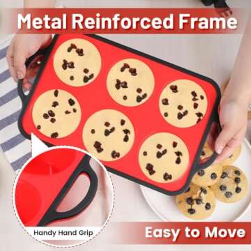 Sturdy Metal Reinforced Jumbo Silicone Muffin Pan